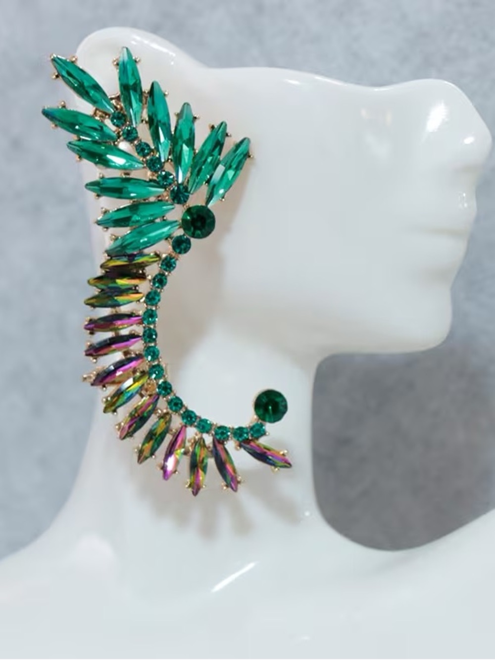 Emerald Multi-Stone Statement Ear Cuff - Women Jewelry